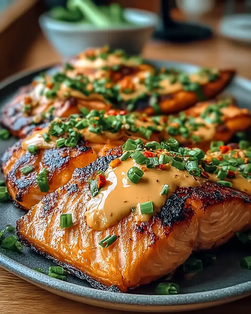 A delicious plate of Bang Bang Salmon Recipe