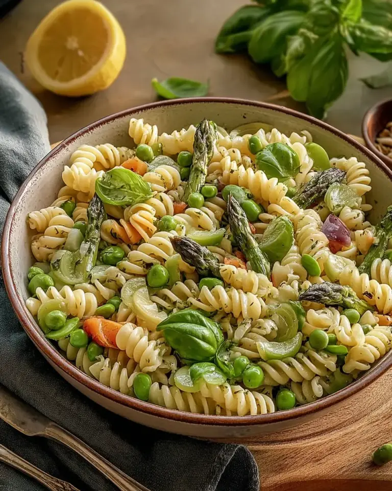 A delicious plate of Bright and Fresh Spring Pasta Salad for Your Table