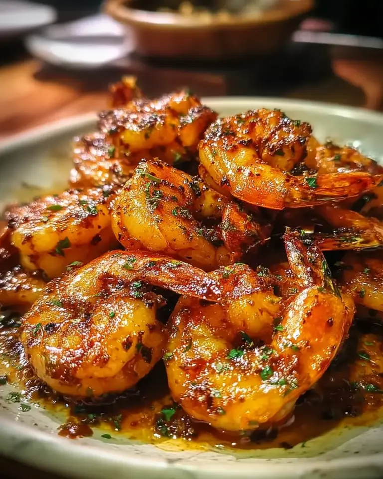 A delicious plate of Cajun Hot Honey Shrimp