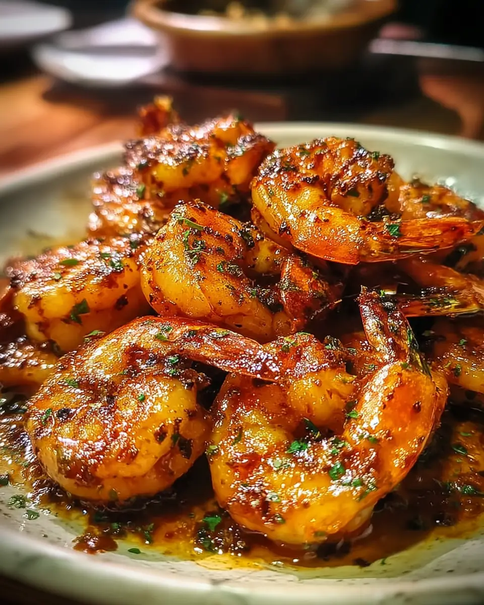 A delicious plate of Cajun Hot Honey Shrimp