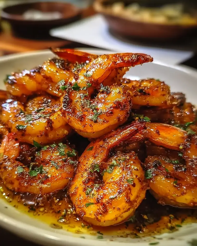 A delicious plate of Cajun Hot Honey Shrimp