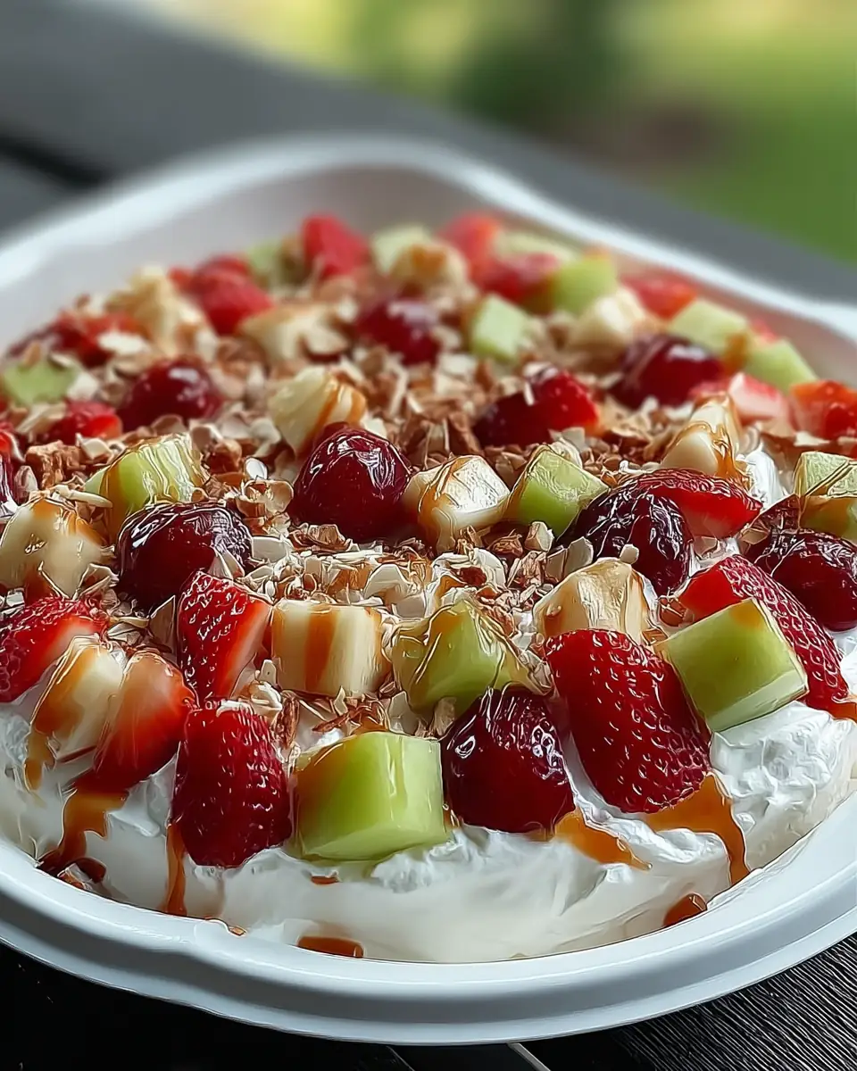 A delicious plate of Cheesecake Fruit Salad