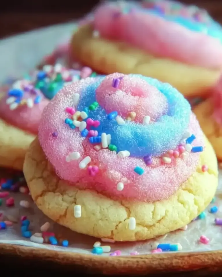 A delicious plate of Cotton Candy Cookies
