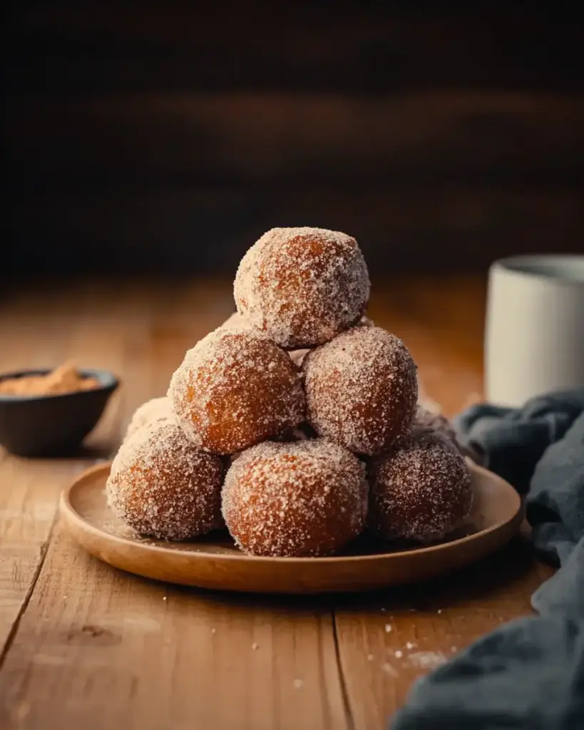 A delicious plate of Crispy Air Fryer Protein Donut Holes – Just 3 Simple Ingredients