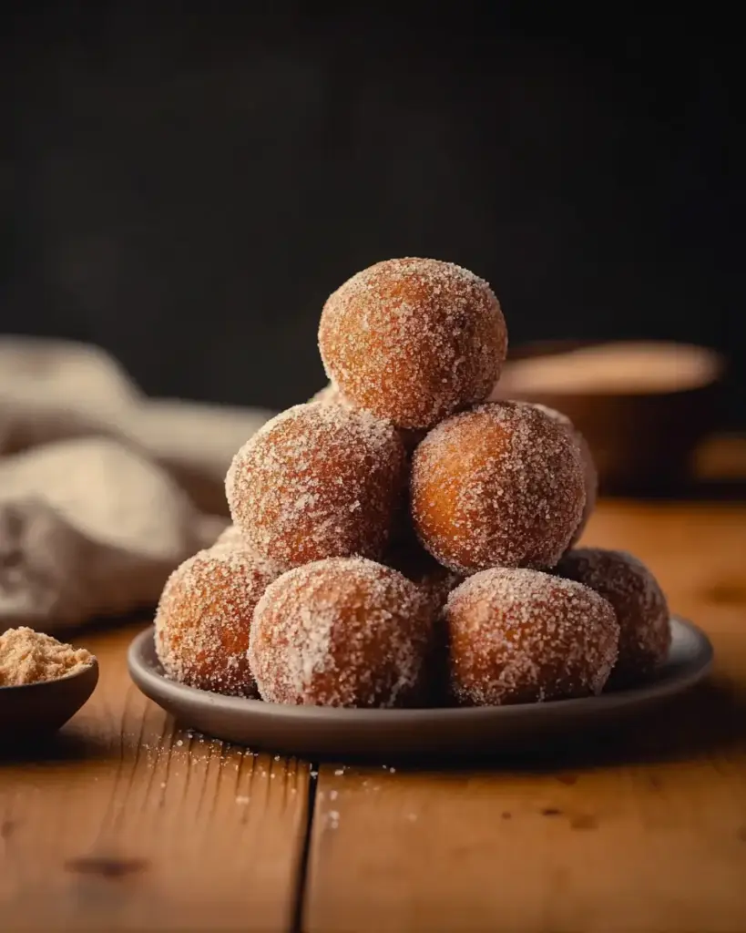 A delicious plate of Crispy Air Fryer Protein Donut Holes – Just 3 Simple Ingredients