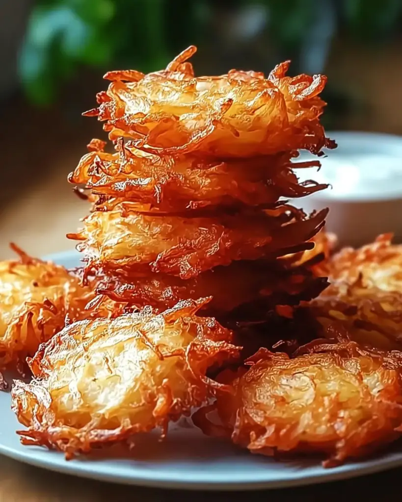A delicious plate of Crispy Amish Onion Fritters: Perfectly Sweet & Savory Bites