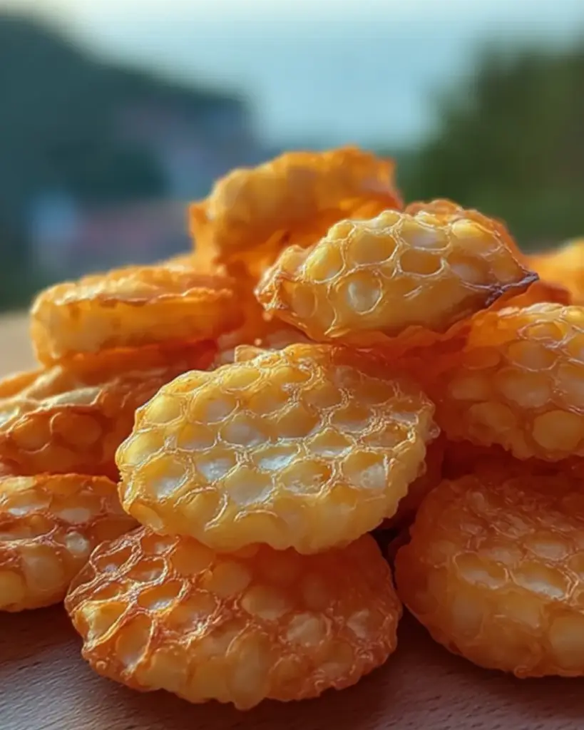 A delicious plate of Crispy Cottage Cheese Chips