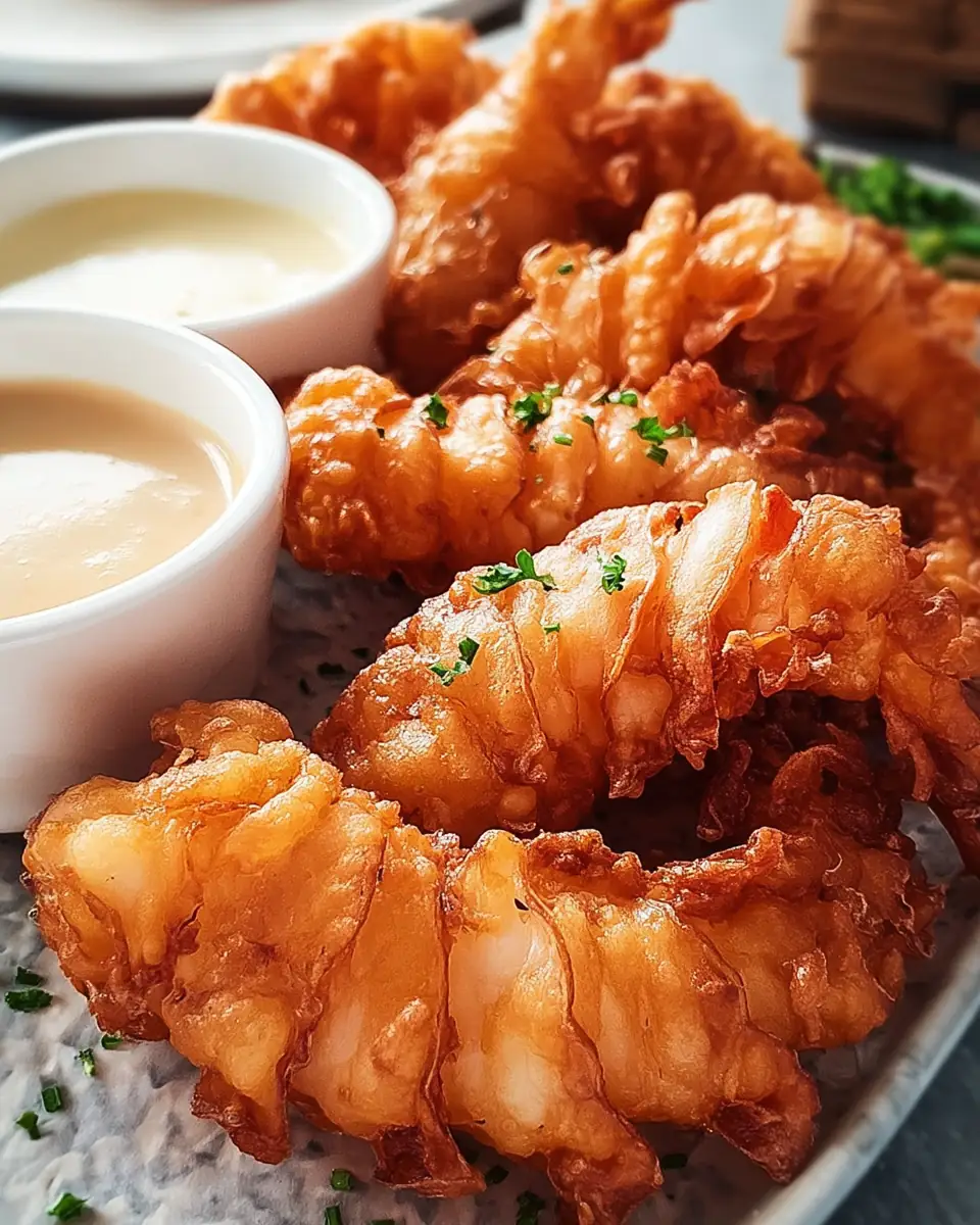 A delicious plate of Deep-Fried Lobster Tails Recipe