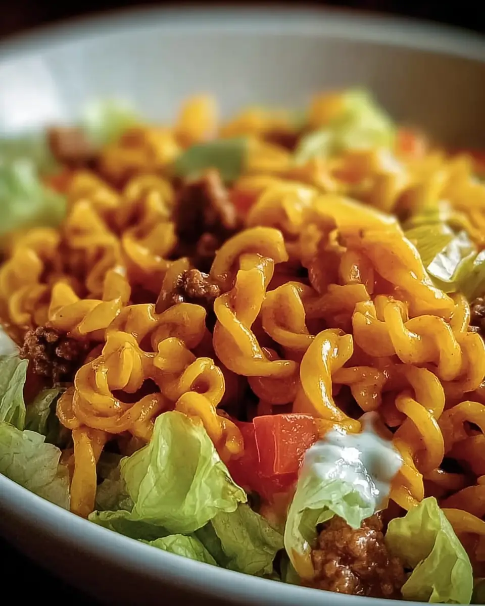 A delicious plate of Delicious Taco Pasta Salad That's Bursting with Flavor