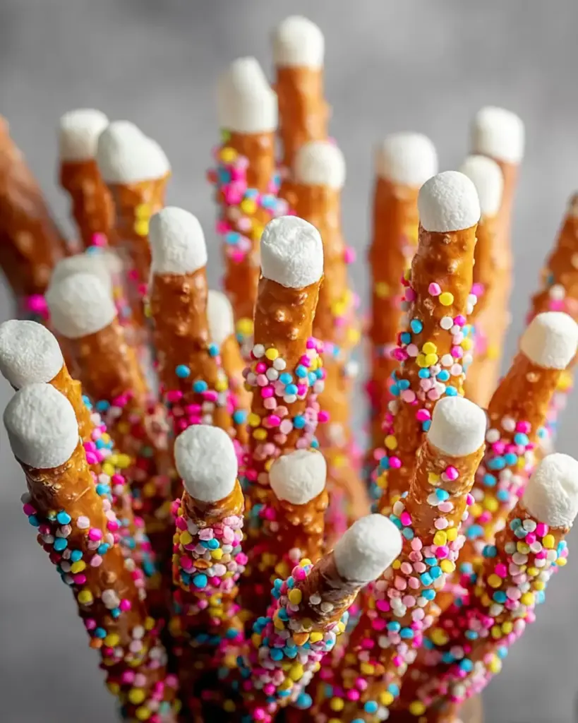 A delicious plate of Dr. Seuss Truffula Tree Pretzel Rods Recipe to Delight Kids!