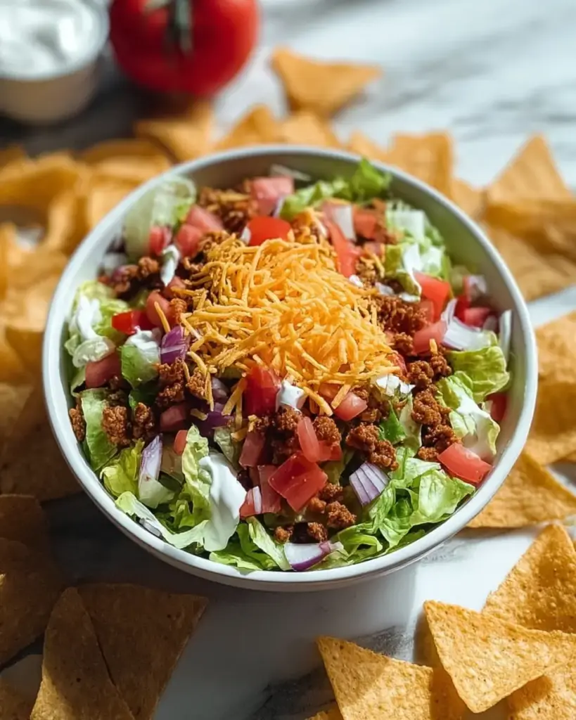 A delicious plate of Easy Doritos Taco Salad Recipe