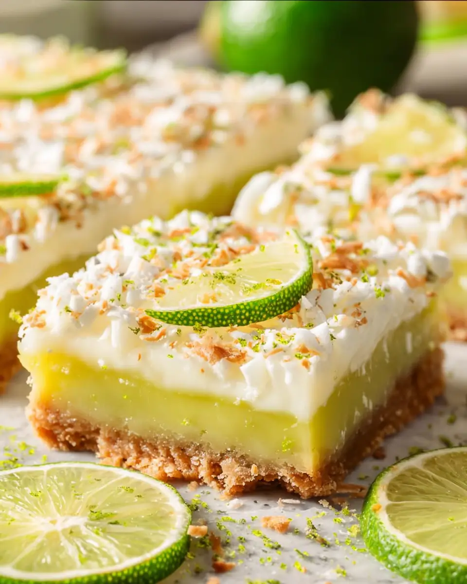 A delicious plate of Easy Key Lime Pie Bars