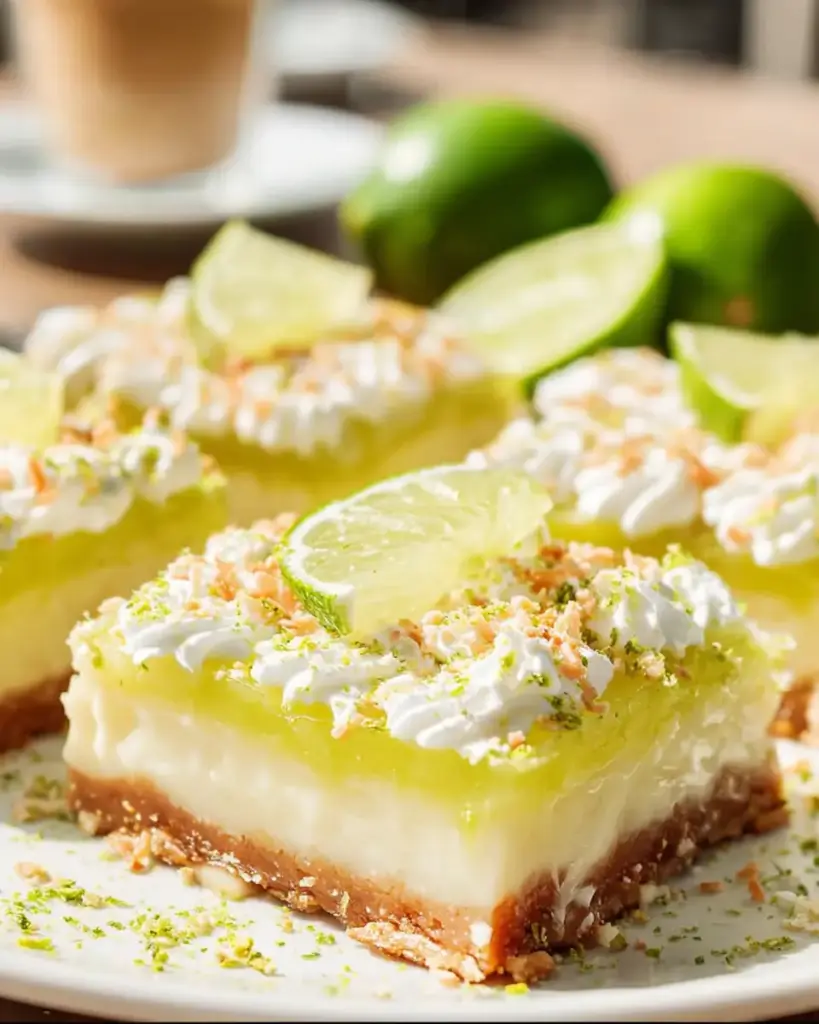 A delicious plate of Easy Key Lime Pie Bars