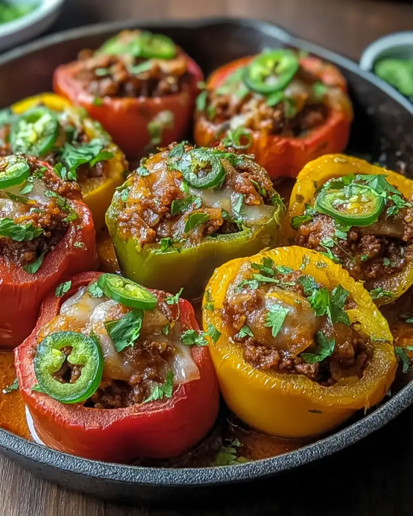 A delicious plate of Easy Low-Carb Stuffed Pepper Skillet Recipe for Flavor Lovers