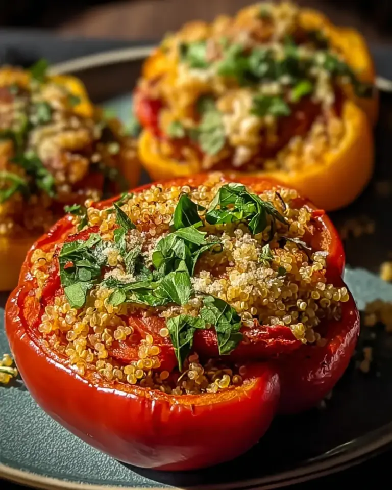 A delicious plate of Easy Quinoa Veggie Stuffed Peppers Recipe for Bold Flavor
