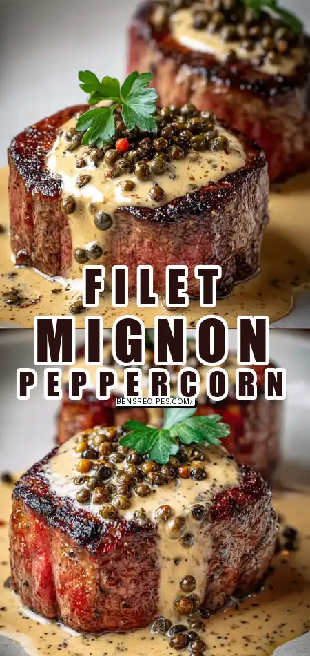 Filet Mignon with Creamy Peppercorn Sauce