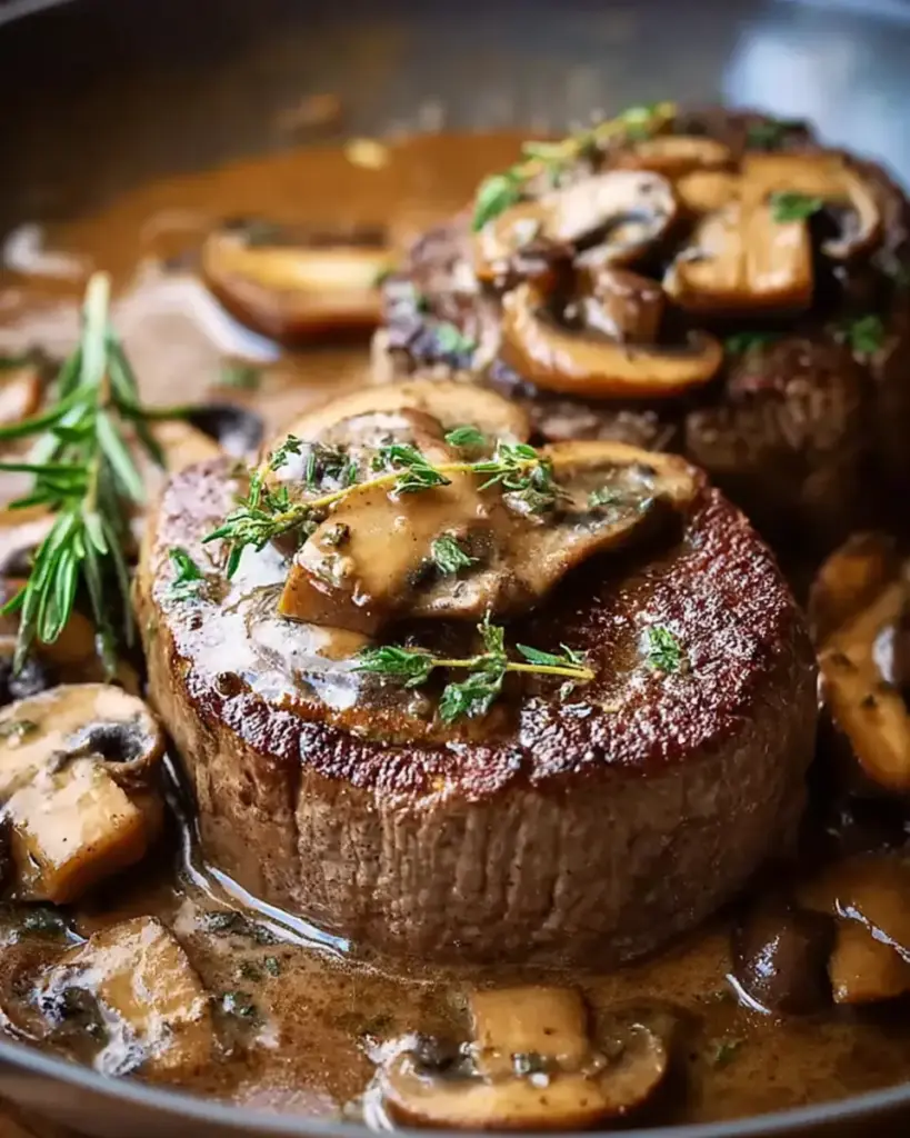 A delicious plate of Filet Mignon in Mushroom Sauce Recipe