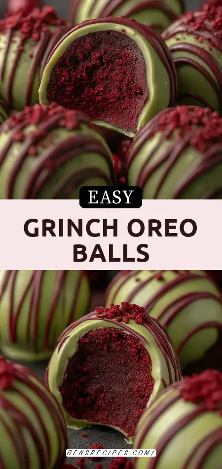 Grinch Oreo Balls with Red Velvet Oreos