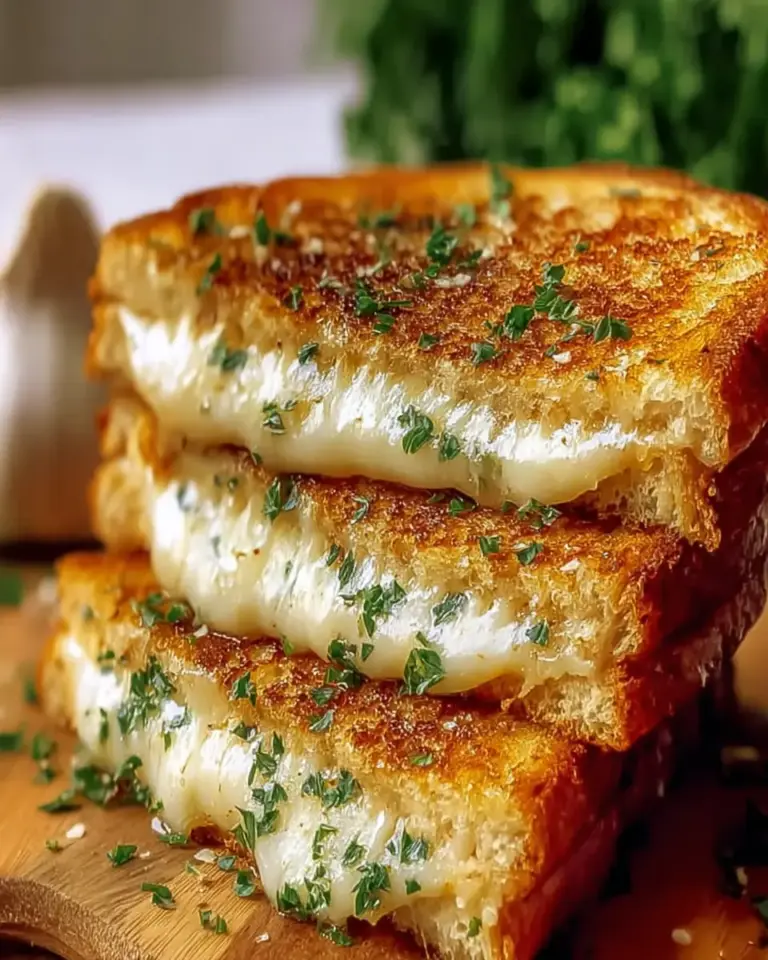 A delicious plate of Garlic Bread Grilled Cheese