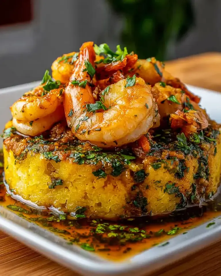 A delicious plate of Garlic Shrimp Mofongo – Flavor-Packed Puerto Rican Classic