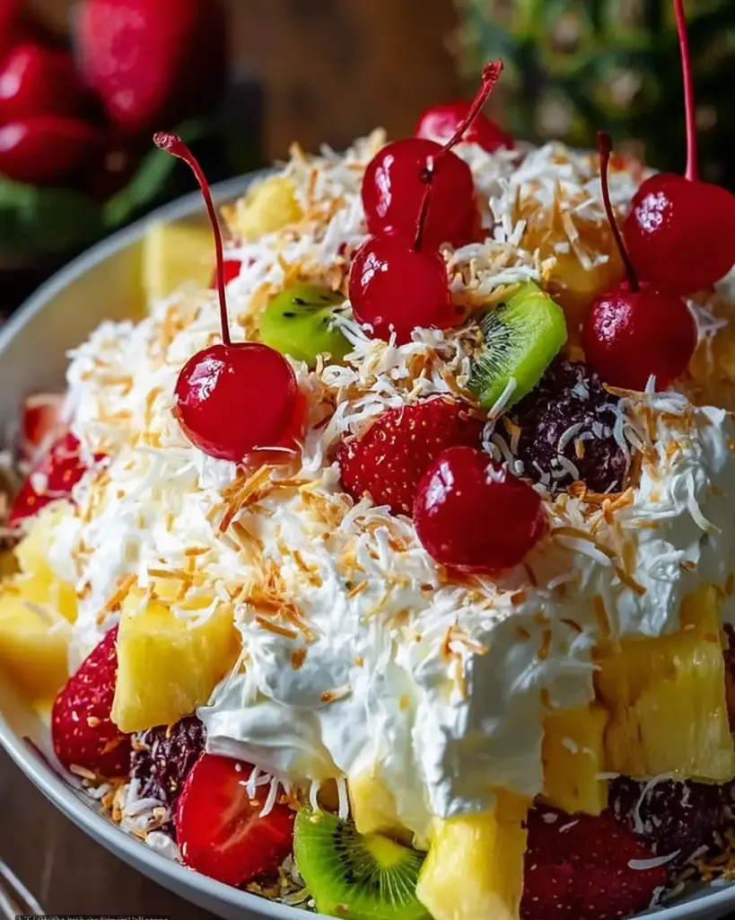 A delicious plate of Hawaiian Cheesecake Salad