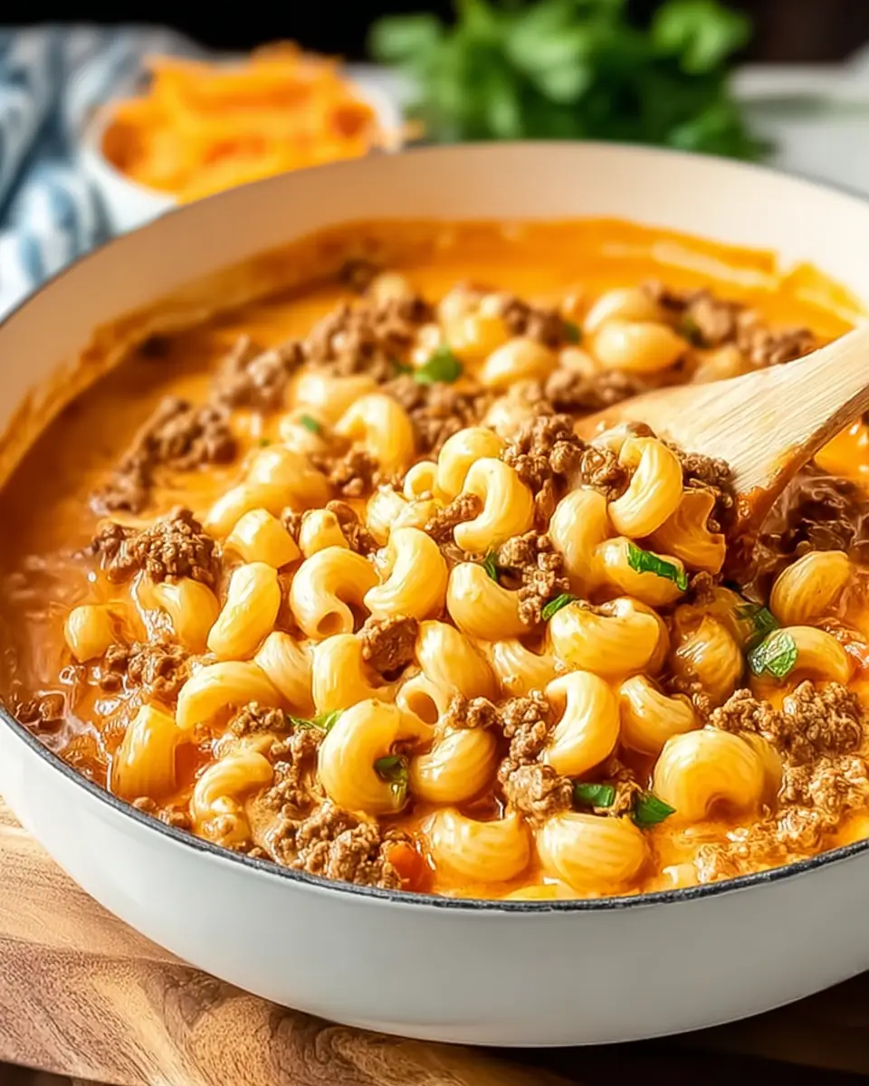 A delicious plate of High Protein Hamburger Helper That Upgrades Comfort Food