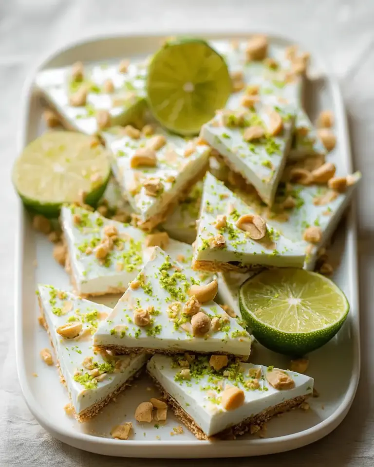 A delicious plate of High Protein Key Lime Pie Yogurt Bark Recipe