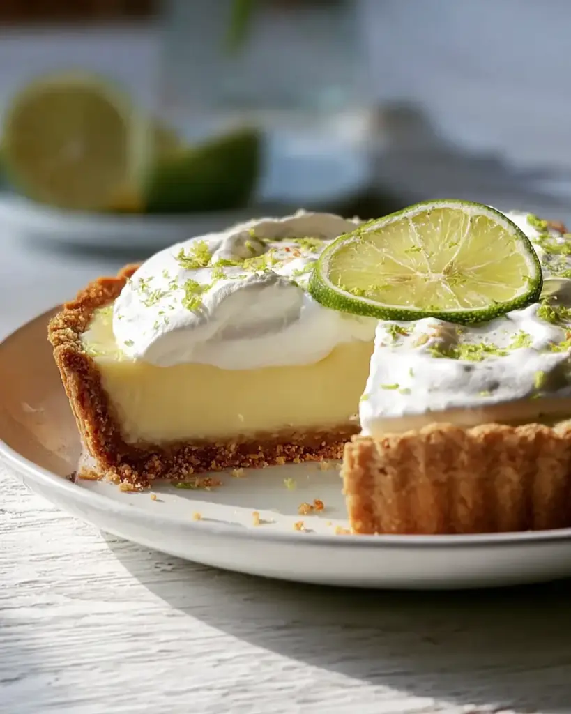 A delicious plate of Joanna Gaines Key Lime Pie
