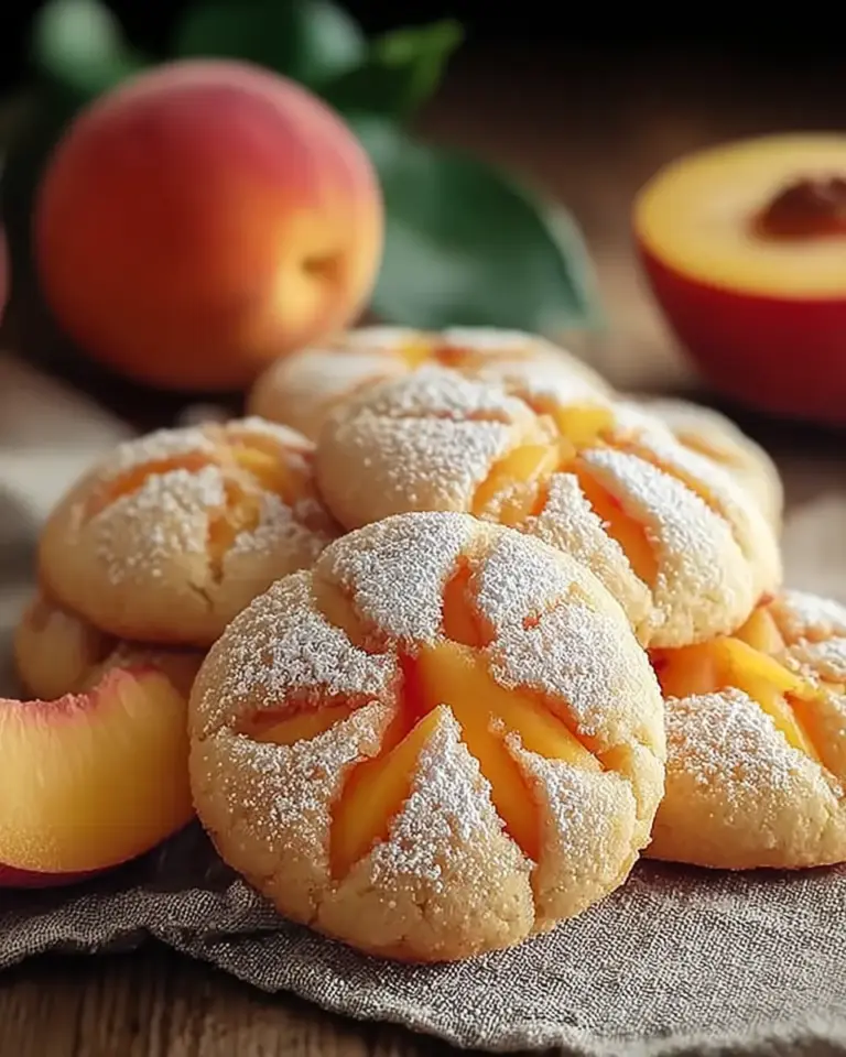 A delicious plate of Juicy Italian Peach Summer Cookies You'll Love Every Bite