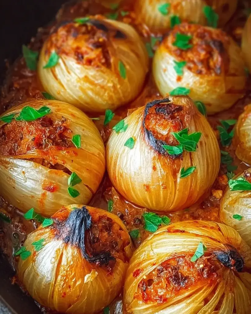 A delicious plate of Julia Child Stuffed Onions