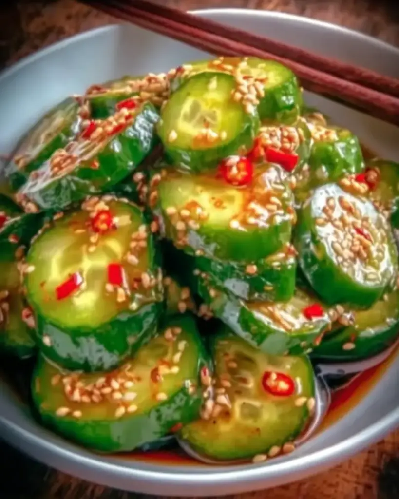 A delicious plate of Korean Cucumber Salad: Your New Crunchy Sidekick