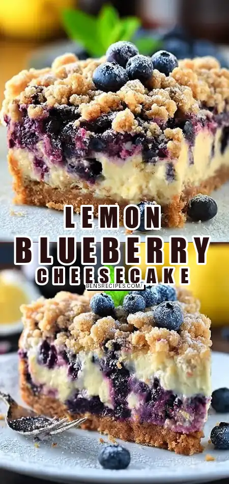 Lemon Blueberry Crumble Cheesecake
