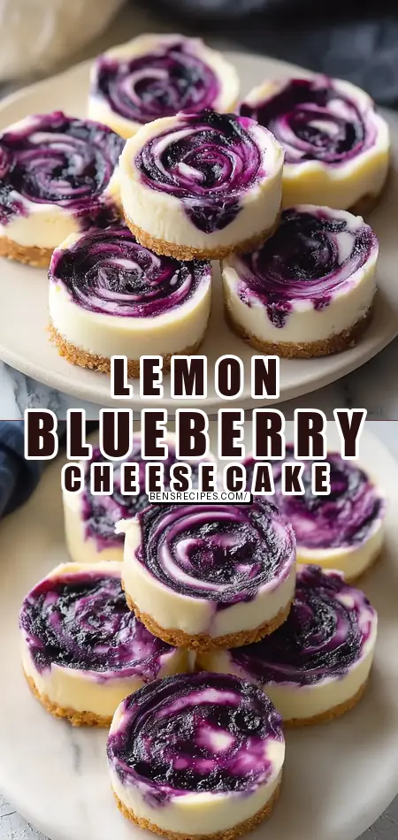 Juicy Mini Lemon Blueberry Cheesecakes
