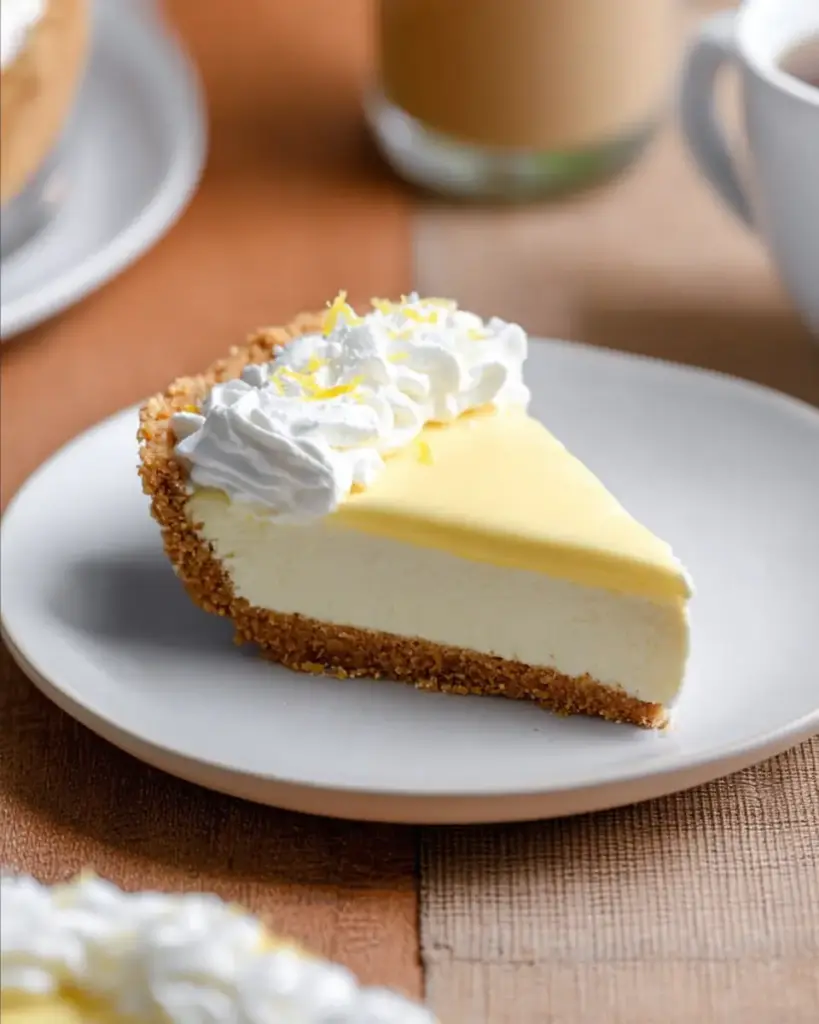 A delicious plate of Lemon Cream Cheese Pie