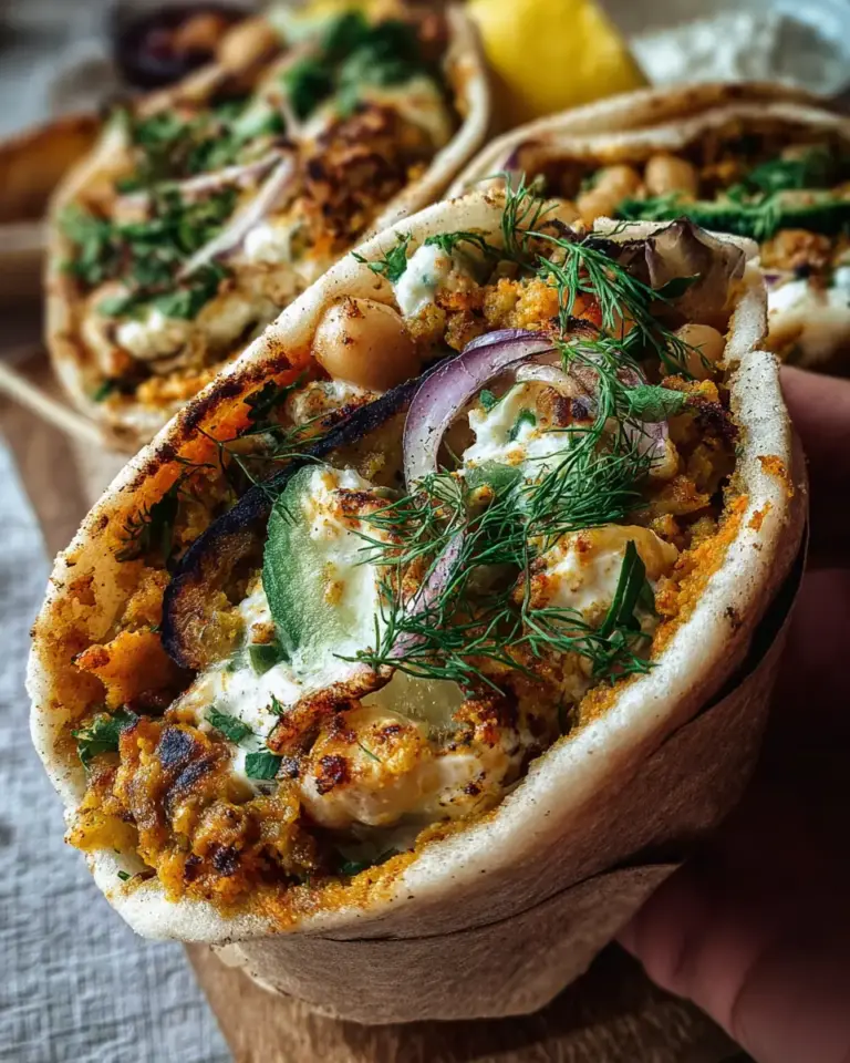 A delicious plate of Mediterranean Eggplant Mash Wraps with Chickpea–Feta Salad