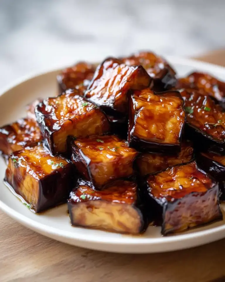 A delicious plate of Miso Glazed Eggplant: 1 Glorious Taste