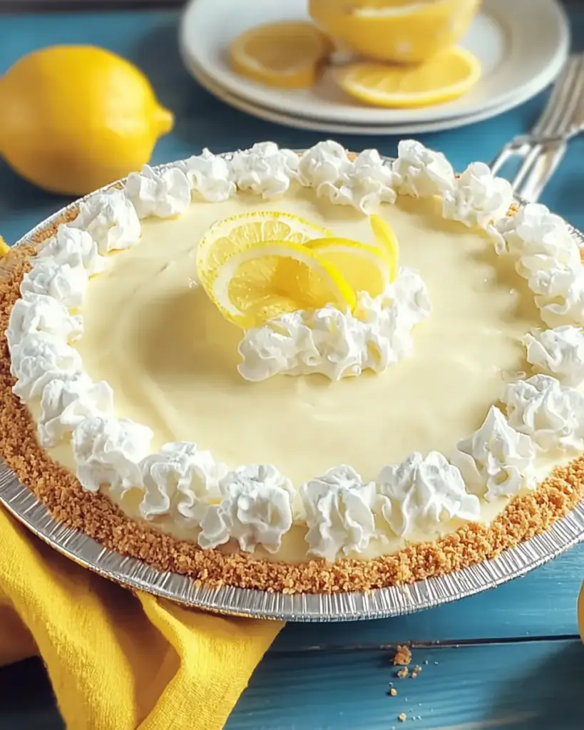 A delicious plate of No-Bake Cream Cheese Lemonade Pie: A Refreshing Dessert