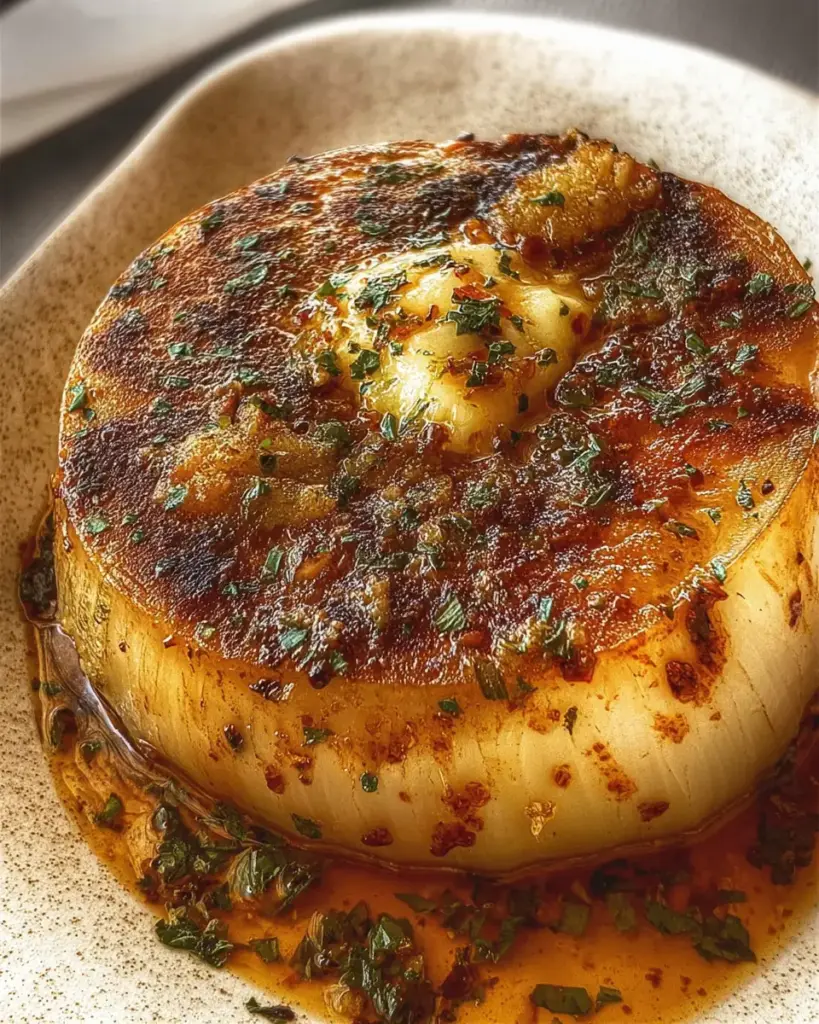 A delicious plate of Onion Bake with Butter and Herbs Recipe