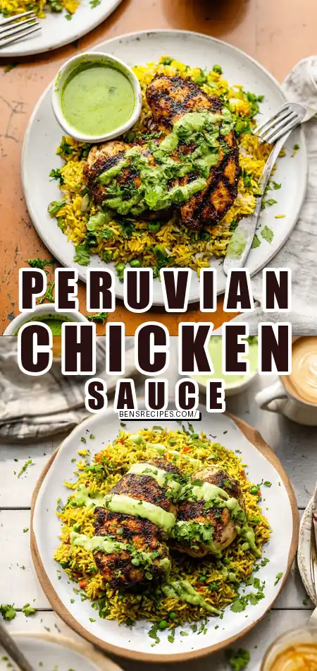 Peruvian Chicken and Rice with Green Sauce