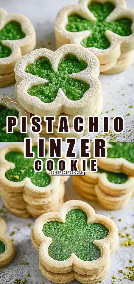 Pistachio Pudding Linzer Cookies