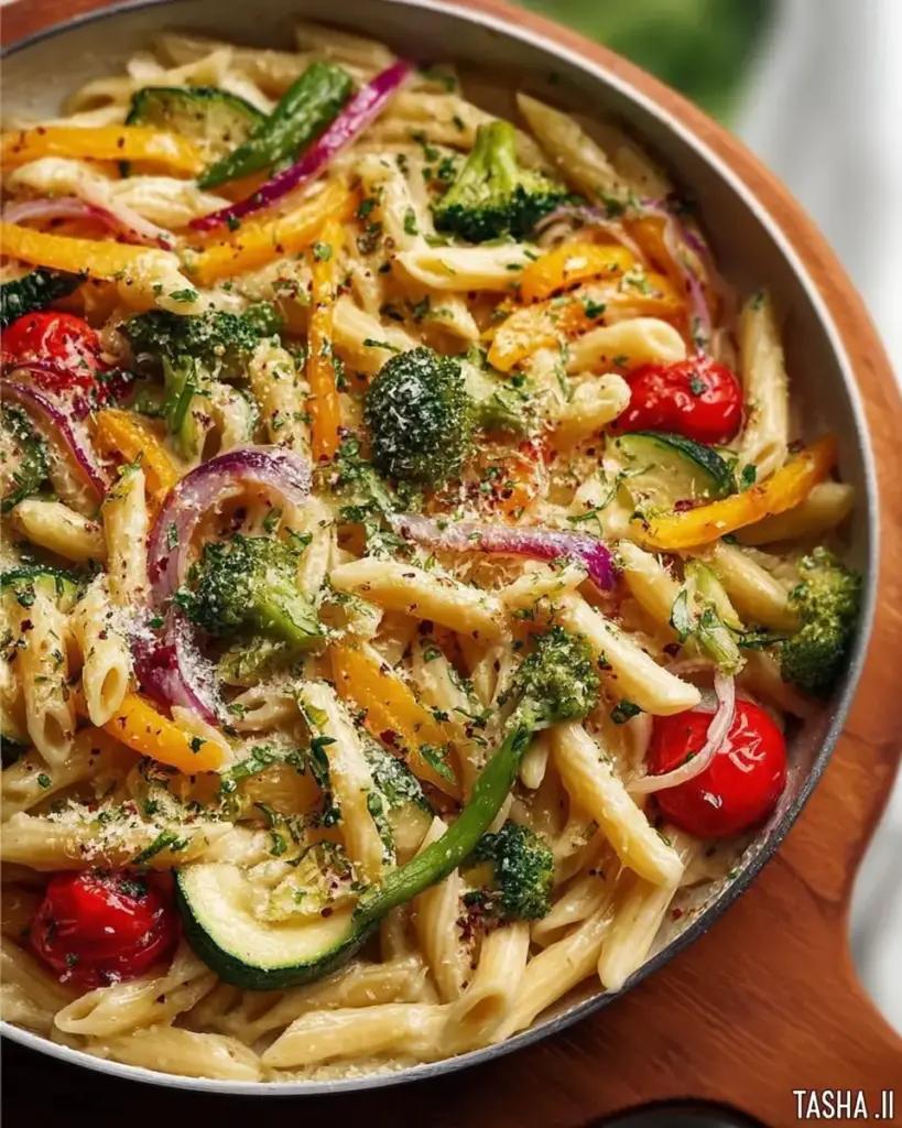 A delicious plate of Pasta Primavera