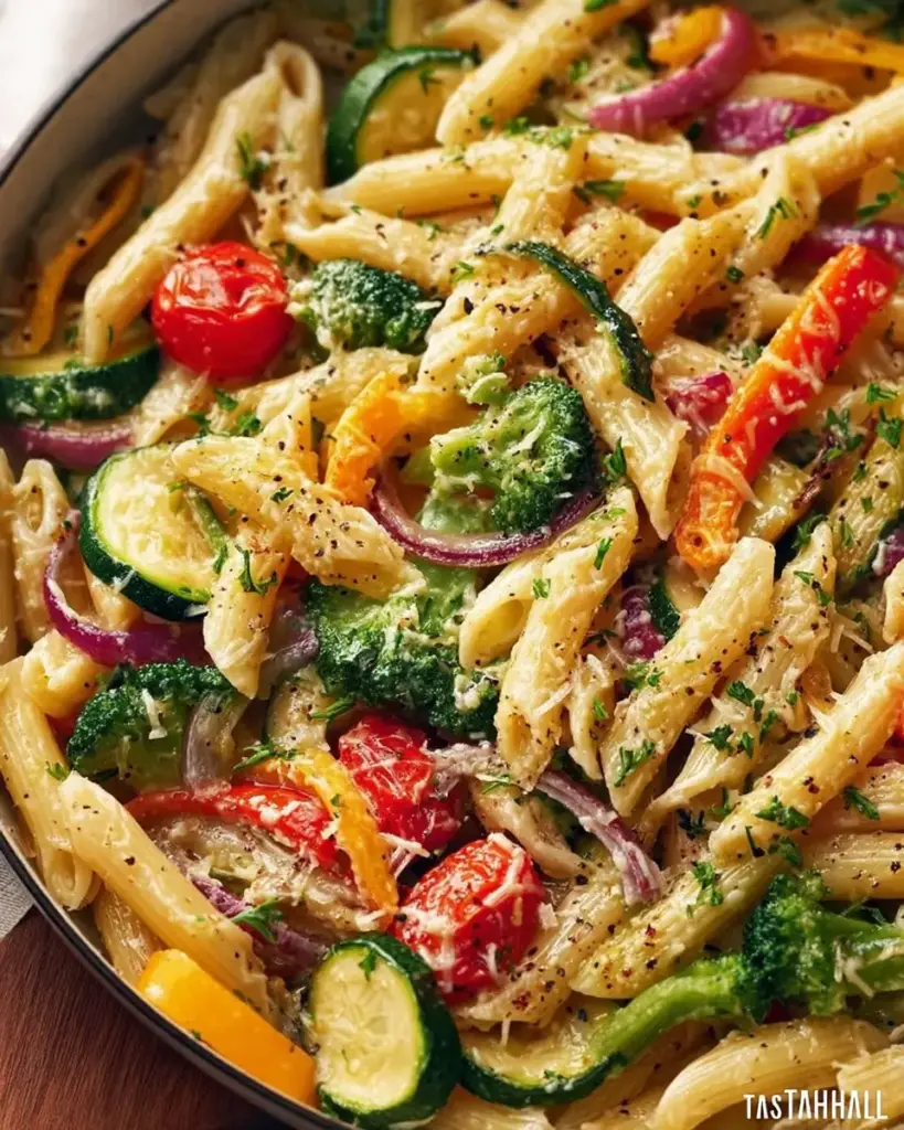 A delicious plate of Pasta Primavera