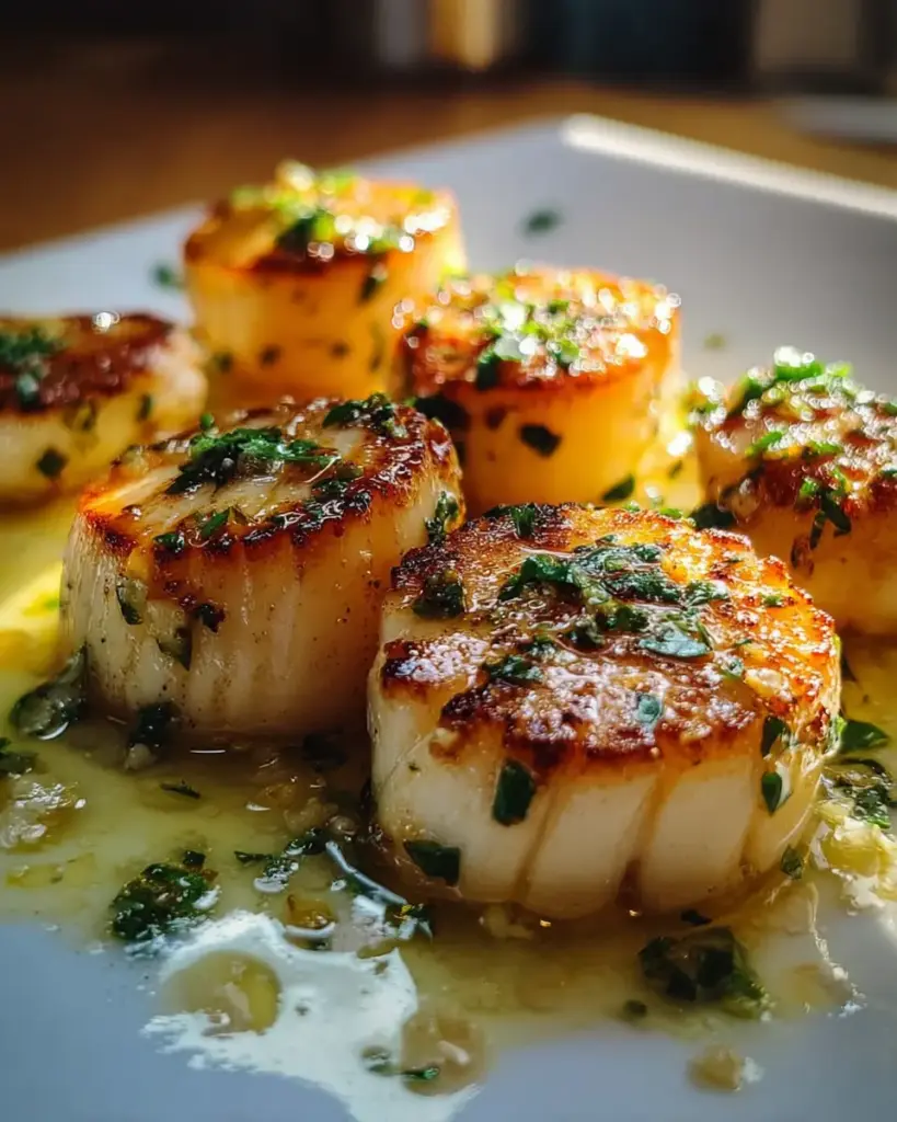 A delicious plate of Perfect Pan-Seared Scallops with a Golden Crust