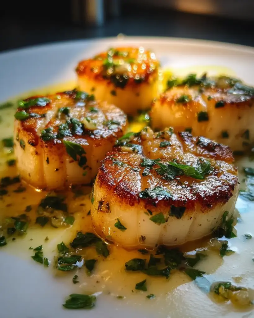 A delicious plate of Perfect Pan-Seared Scallops with a Golden Crust