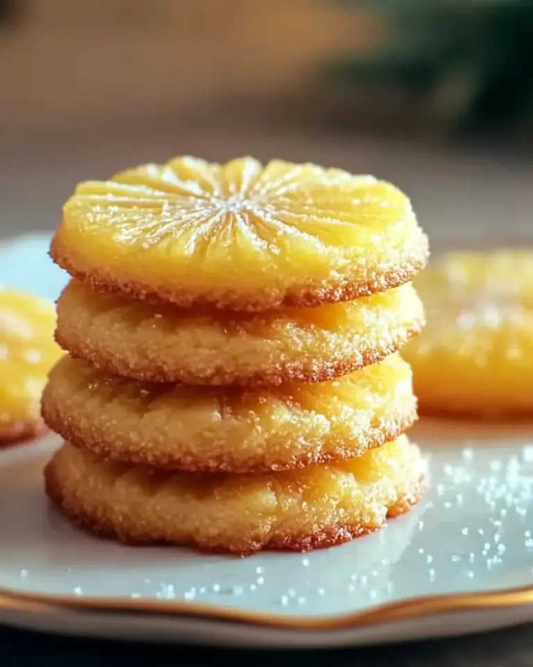 A delicious plate of Pineapple Upside Sugar Cookies
