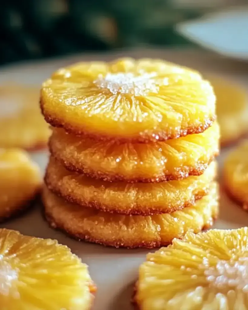A delicious plate of Pineapple Upside Sugar Cookies