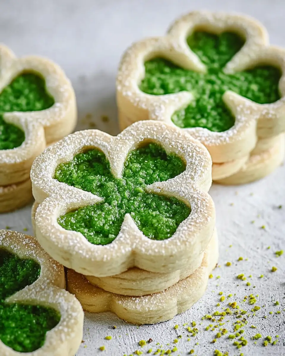 A delicious plate of Pistachio Pudding Linzer Cookies