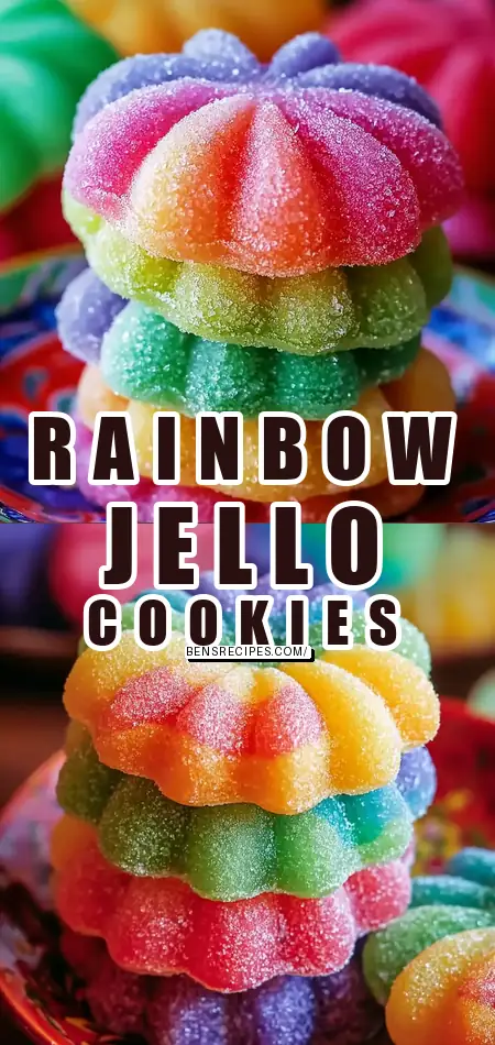 Irresistibly Chewy: Colorful Rainbow Jello Sugar Cookies Delight