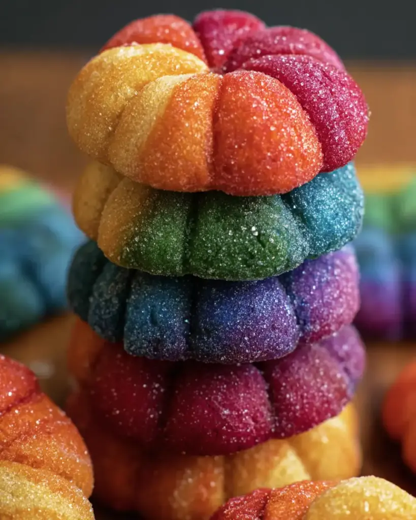 A delicious plate of Rainbow Jello Sugar Cookies