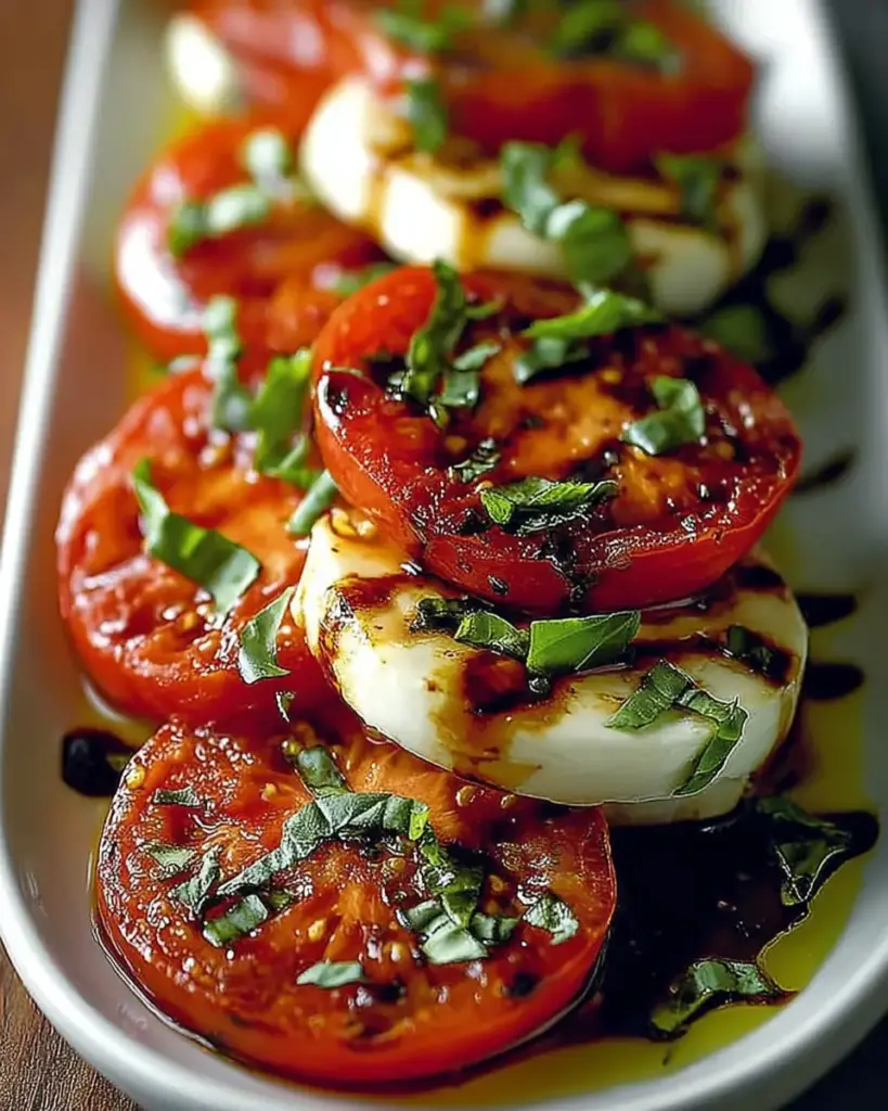 A delicious plate of Roasted Tomato Caprese Salad: A Delicious & Easy Recipe